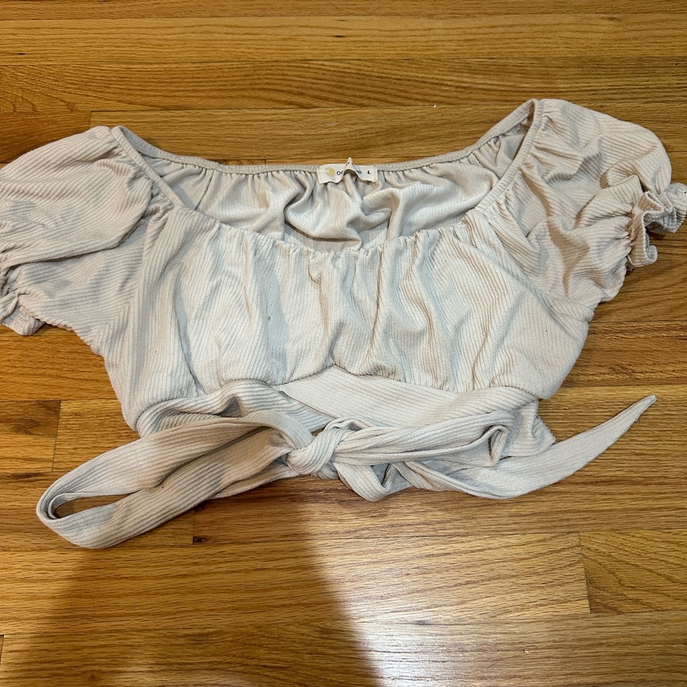 Ocean Drive Tie Front Crop Top